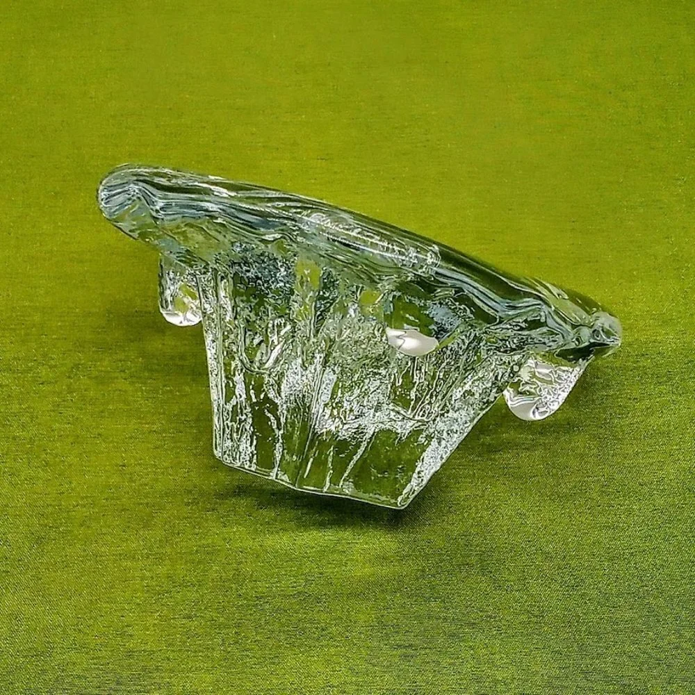 Vintage Scandinavian Art Glass Iittala Wirkkala Ice Candle Holder